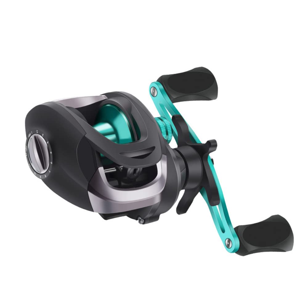 TEQIN Fishing Baitcasting Reel, 7.2:1 Gear Ratios Lure Fishing Baitcasting Reel, Max Drag 10kg Long-Casting Bait Caster Reel, 12 Levels Magnetic Adjustment Fishing Reel HD Blue Left Hand : Sports