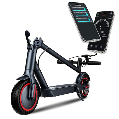 Patinete Eléctrico Adulto Ultraligero Plegable, Motor 250W-500W, Autonomía 30KM Velocidad Máxima 25km/h, Neumáticos Llenos 8,5 Pulgadas, Doble Sistema de Frenado, Control vía App y Pantalla LED.