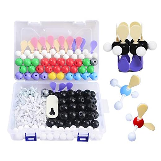 LINKTOR Kit de Modelo Molecular de Química (323 Piezas) para Estudiante o Profesor Aprendizaje de Química Orgánica e Inorgánica, Motivar el Entusiasmo por Aprender y Aumentar la Imaginación Espacial…