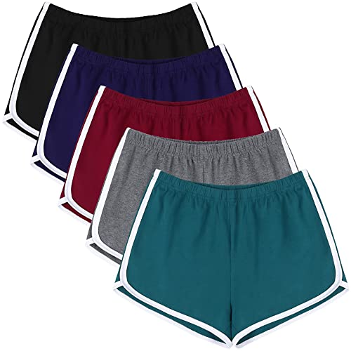 URATOT 5 Pack Shorts for Women Summer Casual Lounge Short Comfy Cotton Dolphin Shorts Athletic Gym Yoga Running Short Pants by URATOT - Used condition - US$28.49