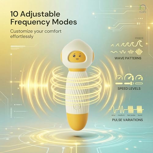 Image of KLEN Personal Body Massager for Women Handheld Rechargeable Wireless Waterproof Body Vibrating Massage Machine Easy to Use Double Action for Stress Relief and Self Use
