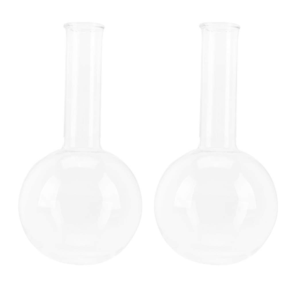 2 Pièces Flasque à Fond Rond Flacon En Verre Studenglass Flacon De Distillation Bécher En Verre De Laboratoire En Rond En Ballon Cylindre Étudiant Fiole Un