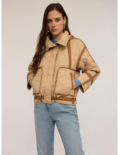 Motivi: Giacca Trapuntata Con Profili In Gros Grain Beige. S Stagione Autunno Inverno 2025 - 2