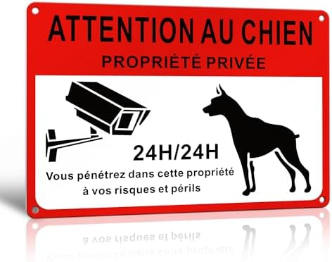 TAKULA Attention au Chien-Panneau Propriété Privée-Pancarte Video...