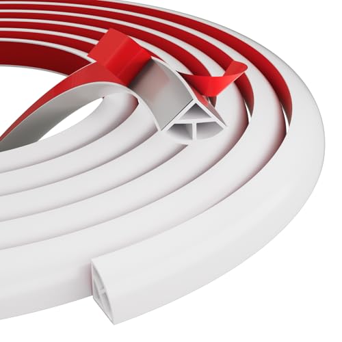 Flexible Quarter Round Molding Trim Peel and Stick Silicone Rubber Edge Trim for Floor Tub Cabinet Shoe Molding Around Curved Stairs Columns & Wall Edges - 118 L x 0.6 W x 0.6 H