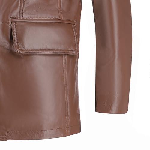 Image of TLC Genuine Leather Blazer Men | Notched Collar Classic Gentleman Style Leather Coats for Men