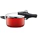 Produktbild Silit Sicomatic econtrol Schnellkochtopf 4,5l ohne Einsatz, Silargan Funktionskeramik, 3 Kochstufen Einhand-Drehregler induktionsgeeignet, spülmaschinengeeignet, rot, Ø 22 cm