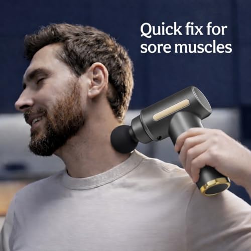 Image of SMAX Massage Gun for Pain Relief | Body Massager Machine for Back, Neck, Shoulder & Full Body | Deep Tissue Muscle Massager | Portable Cordless Electric Massage Gun with 4 Massage Heads | Type-C Rechargeable