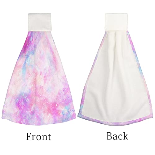 Hanging Kitchen Towels Set Abstract Tie Dye Pattern Microfiber Hand Towels 2 Pcs Absorbent Hanging Tie Towel Wipe Cloth For Bathroom Home Decor Washcloth #TOP2