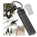 バッグハンガー テーブルフック バッグ掛けフック【 耐荷重18㎏ &スマホスタンド機能付き 一つ二役&携帯便利 】ハンガー延長 適用性UP カラビナ付属 滑り止め機能 旅行/外出用/オフィス/出張/プレゼント 誕生日 ギフト (マットブラック)
