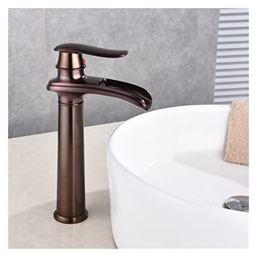 Robinet cascade de salle de bain mitigeur eau chaude et froide noir - 7