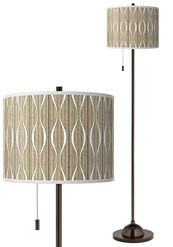 Giclee Glow Swell Bronze Club Floor Lamp with Print Shade