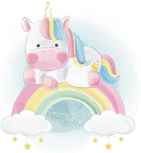 Tapis Enfant Licorne Arc-en-ciel – PVC 95x165 Cm – Antidérapant, Lavable – Décoration Chambre