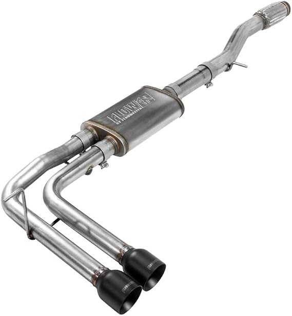 Flowmaster 717787 FlowFX Cat-Back Exhaust Kit Dual 2.5 Inch Stainless Steel 4 Inch Black Ceramic Tips Compatible with 2014-2019 Classic Body Chevy Silverado GMC Sierra 1500 Crew Double Cab 4.3L 5.3L