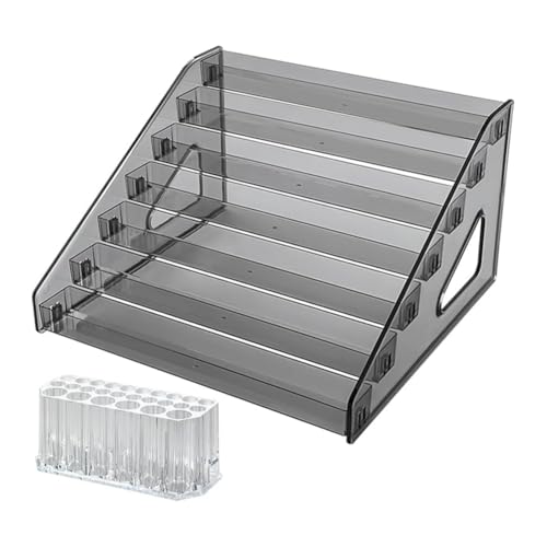 Kepgapo Organizador de Pintura Acrílica (7 Niveles), Soporte para Pinceles (26 Ranuras), Organizador de de Pintura, para Tintas con Alcohol y Colorantes Alimentarios