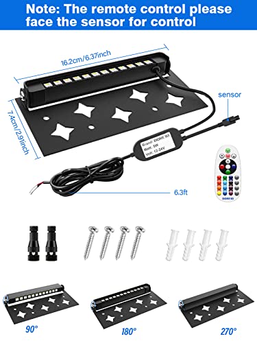 Doreio 5W Rgb Retaining Wall Lights 7 Inch Led Hardscape Lighting Color Changing Low Voltage Landscape Paver Lights 12V 24V Step Lights Outdoor Ip68 Waterproof Stair Lighting (8 Pack+Connectors) #TOP4