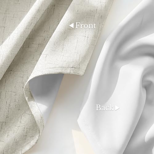 Image of NICETOWN Linen Ivory Blackout Curtains 96 Inches Long, W52xL96, 2 Panels