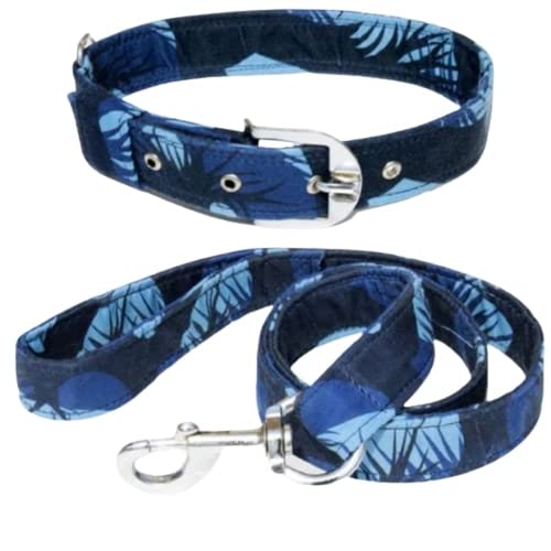 DRK Shopmart Dog Belt Combo of Fauji Nylon Collar Belt with Heavy Duty Stainless Steel Hook Lengthy Dog Collar Nylon Leash Ideal for Training/Walking Large Dogs - Blue (Medium) (B0C43DKN1W) Amazon Price History, Amazon Price Tracker