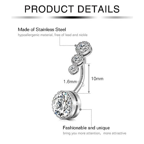 Briana Williams Belly Button Ring Belly Rings Belly Button Piercing Gold Belly Button Ring for Women Clicker Belly Ring Belly Piercing Stainless Steel 14g 10mm Blley Navel Rings Piercing Jewelry2