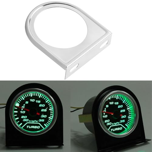 KHGUZ 3PCS Car Gauge Mounting Panel, 2 Inch Vehicle Gauge Mounting Bracket with Single Hole, Auto Gauge Pillar Mount Pod Holder for Dashboard, Universal for SUV, Sedan, Truck (Silver)