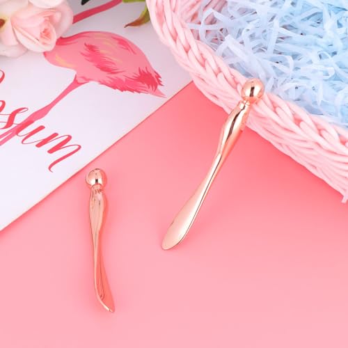 Ciieeo Varillas de Masaje Ocular de Aleación 2 Piezas en Oro Rosa, Barra para Ojos Compacta y Portátil, Herramienta para Masaje Facial y Crema para Ojos, Cuidado de Piel y Reducción