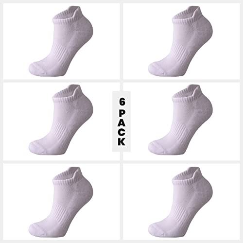 Image of VRD Womens Ankle Socks, Bamboo Rayon 6-Pairs Athletic Running Low Cut Socks With Tab