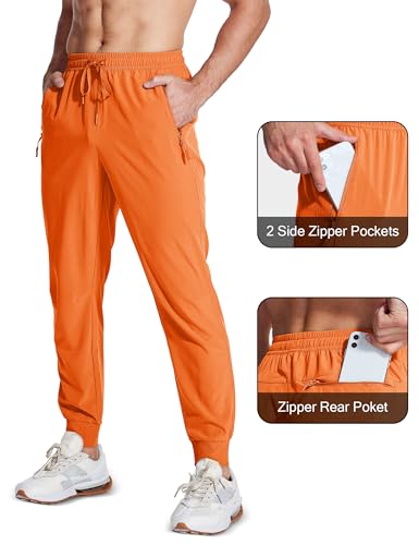 MAGCOMSEN Men's Joggers with Zipper Pockets Lightweight Hiking Sweatpants Athletic Pants for Men Running Workout Traning Gym3