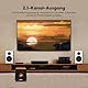 AIYIMA S600 2.0 Aktive Regallautsprecher mit 4 Tieftöner, 100W RMS, Bluetooth 5.3, HDMI ARC, Optisch, USB, RCA, Sub-Out, HiFi Stereo Lautsprecher mit integriertem DAC für PC & Heimkino –Weiß & Holz