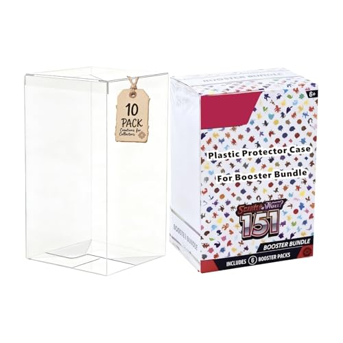 XLLHYLBD Booster Bundle Case Foldable Clear Plastic Booster Bundle Protector Display Box Compatible with Booster Bundle/Build & Battle Collectors Cards Protector for Trading Card Storage (10PCS)