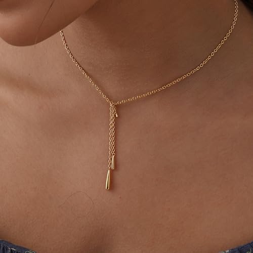 Image of TRUESILVER ACPL 925 Sterling Silver Lariat Necklace for Women | Y-Shape Pendant Necklace with Chain | Fine Silver Jewelry | Gift for Women & Girls