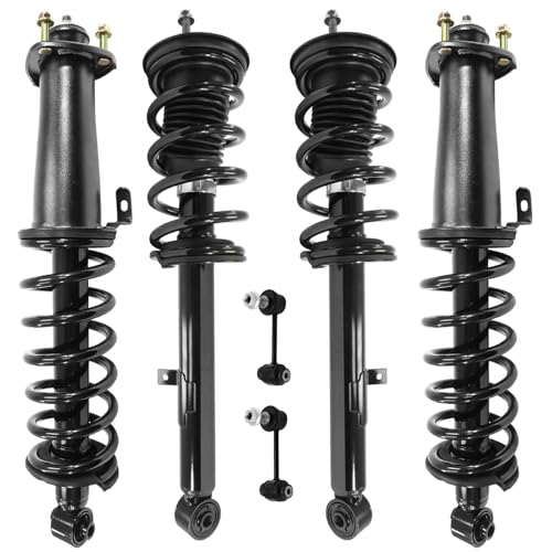 Image of Detroit Axle - RWD Strut Kit for 2006-2013 Lexus IS250 IS350 [Sedan] 4 Front and Rear Struts Coil Spring 2 Rear Sway Bar End Links 2007 2008 2009 2010 2011 2012 Suspension Replacement