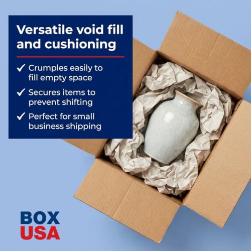 Image of BOX USA Packing Paper Sheets 27 inch x 17 inch (160 Sheets, 5 lb) - Newsprint Paper for Shipping, Storage and Moving Supplies, White
