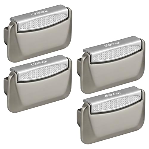 Image of Plantex Drawer Kadi /3 Inch Chest Handle for Drawer /Rectangular Cabinet Kadi /Pull-Push Kadi for Home /Office Drawer - Pack of 4 (DTK-295, Satin White & Chrome)