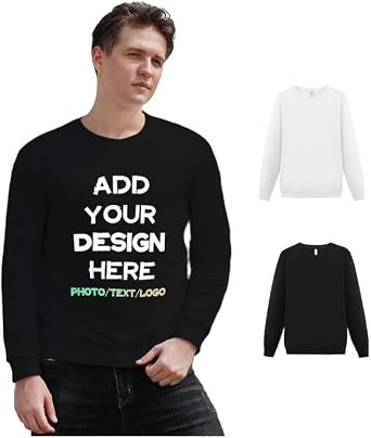 Custom Hoodies Personalized Pullover Sweatshirts with Photo/Text/Logo Casual Hoody Gifts for Boyfriend Husband Son