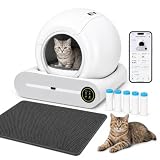 Lettiera Gatto Autopulente XXL 65L con Cassetto Rifiuti 9L per Gatti 1-8 kg | Lettiera Automatica per Più Gatti: Controllo App, Sensori Mult …