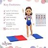 Emily Rose 14 Doll 5-PC Gymnastics Outfit Set with Bejeweled Leotard, Winner Medal & Reusable Stickers | Padded Mat & Hair Tie | Fits WellieWishers & Similar 14-14.5 Hard-Bodied Dolls (NO Doll)