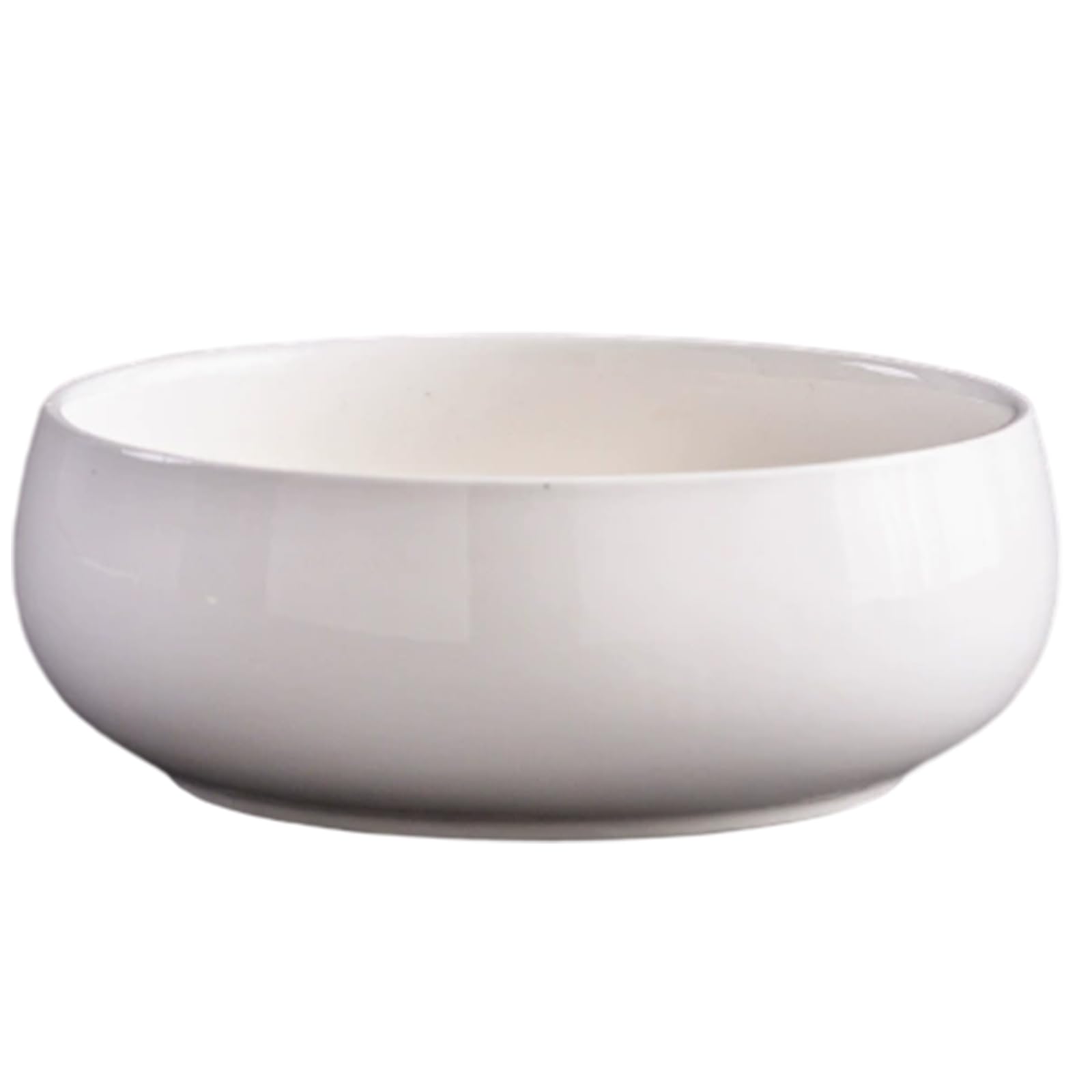 Takingup Lotus Bowl, 6.5 Inch Ceramic Lotus Bowl Planter Minimalist Shallow Flower Pot for Indoor Outdoor Home Decor, White - Planter