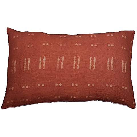 Trade Star 100% Cotton Cushion Cover Luxurious Throw Pillow Cover Indian Decorative Rustic Rectangle Cushion Cover Lumbar Pillow Covers for Room Decor Fall Decor Case (Rust Blossom) 14X22 Inch Cover
