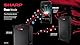SHARP CP-LS100 SumoBox: Tragbarer 2.0 Hochleistungslautsprecher/PA-System mit 120 W RMS, Duo-Modus (TWS), Bluetooth, TRS/XLR-Kombo (x2), Aux, Li-Ionen-Akku, SAM by Devialet Technologie