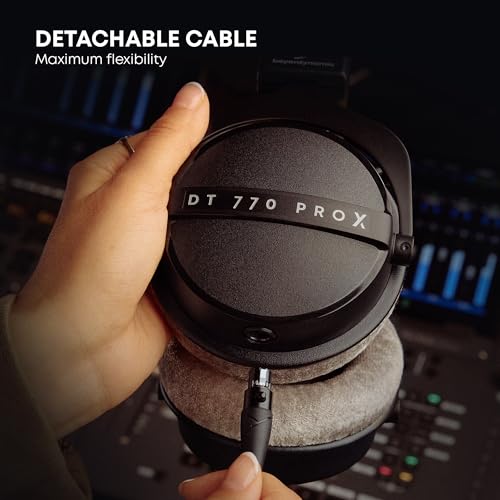 beyerdynamic dt 770 pro x over-ear studio wired headphones for recording and monitoring closed with detachable cable handmade in germany 48 ohms black