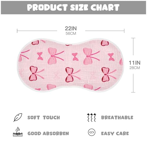 xigua Bows Muslin Baby Burp Cloths Set of 4, Super Soft & Absorbent Burping Rags, Cotton Burp Clothes Shower Gift for Newborn, Baby Girls and Boys4