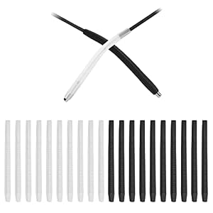 20 Paires Oreille de Lunettes en Silicone, Lunettes Embouts Extrémités en Silicone Antidérapant Noir et Blanc, Anti Slip Crochet d’Oreille de Lunettes Poignées d’Oreille de Lunettes