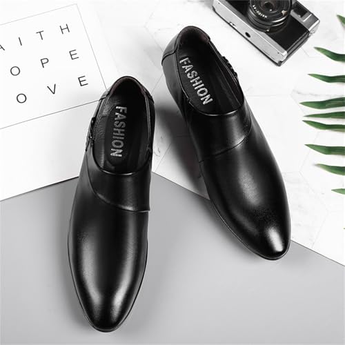 Men's Strap Slip on Dress Loafers Shoes Business Formal Tuxedo Leather Shoes Prom Dress Shoes4