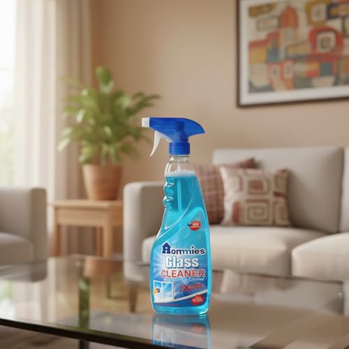 Image of Hommies Glass & Surface Cleaner Spray 500ml x2 Pack | Streak-Free Shine for Windows, Mirrors, Kitchen, Car | All-Purpose Multi Surface Cleaner No Residue