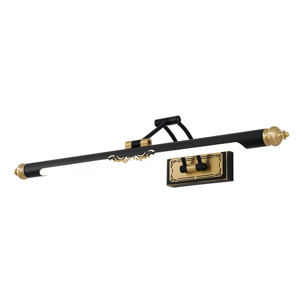 Lampy ścienne łazienkowe wszystkie miedziane reflektory łazienkowe LED lampa do makijażu szafka z lustrem lampa do makijażu lampa do makijażu lampa ścienna do łazienki (kolor: Noir, rozmiar: 64 cm)