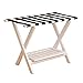 Porte-Bagages D'hôtel, Support De Support De Valise De Chambre en Bois Massif, Tabouret Pliant De Pause De Voyage, Étagère D'atterrissage À 2 Couches - Blanc, 80 * 45 * 60cm