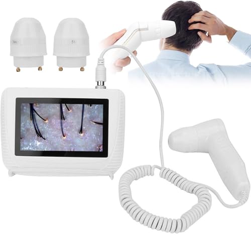 Analizador De Piel Y Cabello Para DiagnóStico, Detector De Cuero Cabelludo Digital De 5 Pulgadas Con Lentes Hd De 50X 200X Y FuncióN De CongelacióN De Imagen, Para SalóN De Belleza, PeluqueríA