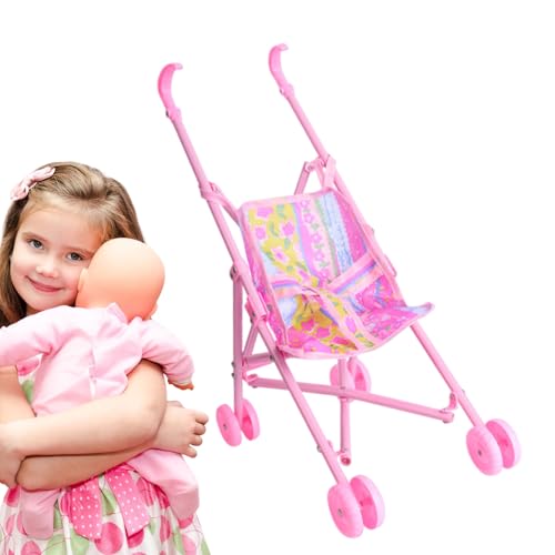 Sillita de Paseo para muñecas, Sillita De Paseo Bebe Juguete, Cochecito de Muñecas de Bebé, Juguete niñas, Juego imitación, para Jugar y pasear muñecos 18.5x30x42cm