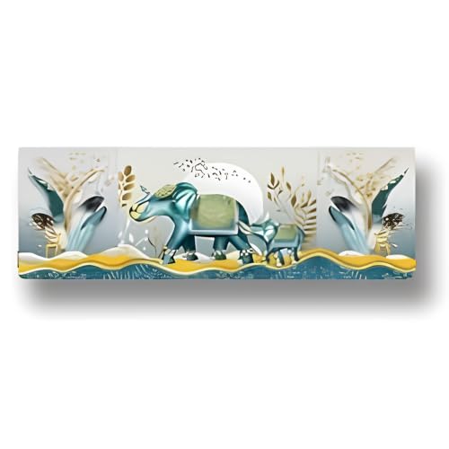 Image of Polyester Printed Air Conditioning Dust Cover Folding Designer Ac Cover For Indoor Split Ac 1.5 Ton (97X 31X 21 Cm ) (Elephant)