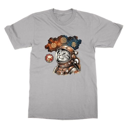 T-shirt vintage japonais chat spatial annees 1950 aux finitions soignees